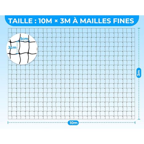 Filet de protection pour chat pour balcon transparent 10 x 3 m - filet de protection pour chat pour balcon, terrasse, intérieur et extérieur - Noir (1/3)