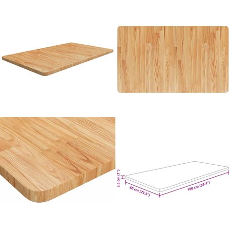 Comptoir de salle de bain Marron clair 100x60x2,5cm Bois traité - Comptoir Salle De Bain - Dessus De Table - Bois Chêne - Meuble Salle De Bain - Rénovation Cuisine - Home & Living (1/4)