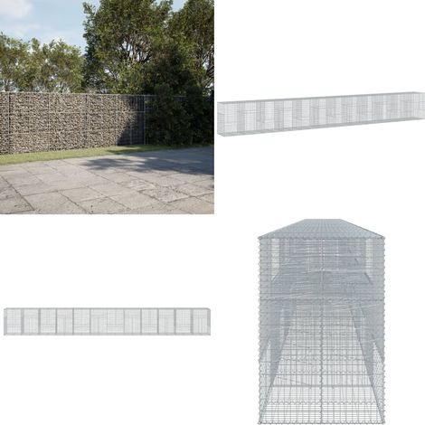 vidaXL Panier gabion avec couvercle 1200x100x150 cm fer galvanisé (1/5)