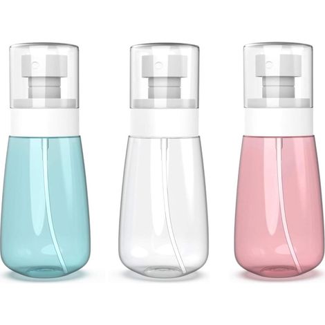 Flacon Pulvérisateur - 30 ml - Pour Visage Cheveux - Transparent Bleu Rose - Lot de 3 (1/5)