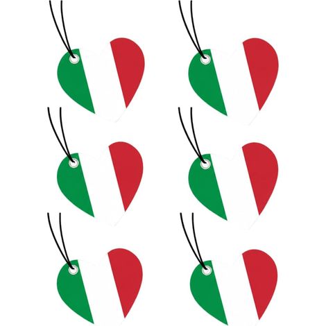 6 Pièces Parfum Voiture Pendentif, Décoration en Forme de Cœur d’Intérieur Amusante pour Éliminer les Mauvaises Odeurs des Bouches d’Aération, Motif Italien pour Conducteurs (1/5)