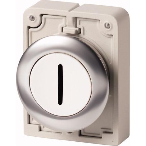 Bouton-pous.30mm affleur.blanc "I" EATON M30I-FD-W-X1