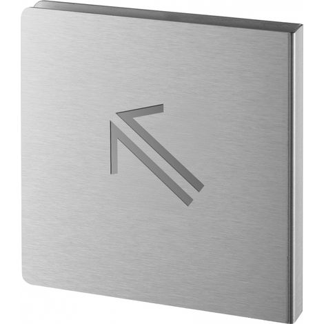 Pittogramma freccia 45° in alto a sinistra in acciaio inox spazzolato 120 x 120 mm – THIRARD (1/2)