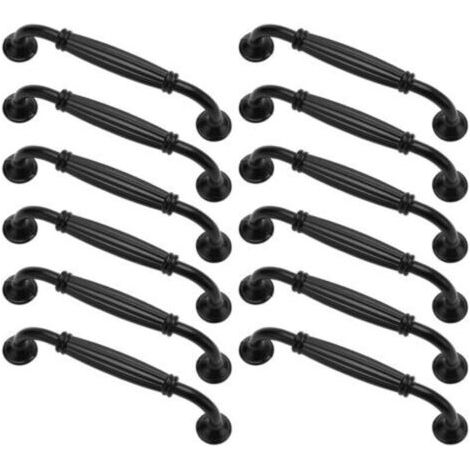 FENOPLASTICAUn ensemble de 12 poignées de porte de placard vintage de style européen et de poignées de tiroir anciennes, adaptées aux cuisines et aux chambres, avec un espacement des trous de 96 mm, e (1/4)