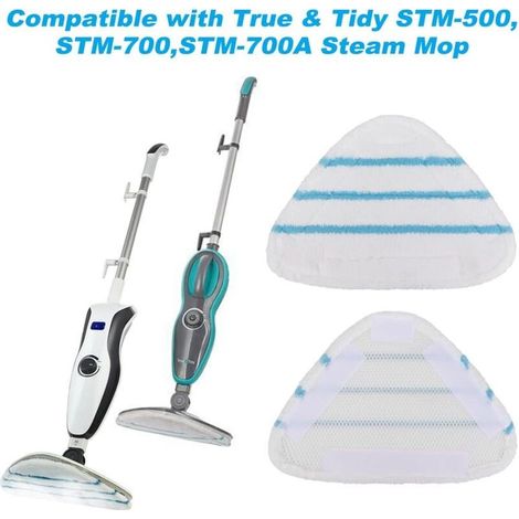 Tamponi di ricambio per scope a vapore True & Tidy STM-500, STM-700 e STM-700A, coperture per scope a vapore triangolari, tamponi lavabili per pavimenti (confezione da 4) (1/5)
