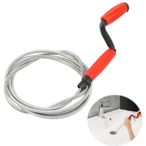Déboucheur manuel spiral pour WC et éviers – 235 cm, diamètre 6 mm, avec manivelle ergonomique et pointe en acier trempé