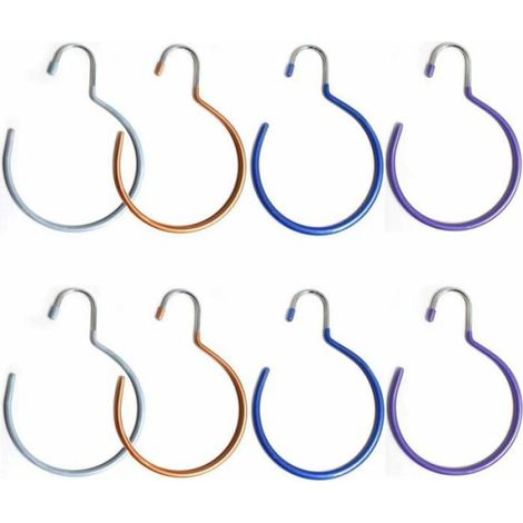 Porte-Écharpe - Porte-Cravate - Porte-Ceinture - Crochet Organisateur Métal - Pour Placard ou Mur - 8 Pièces (1/4)