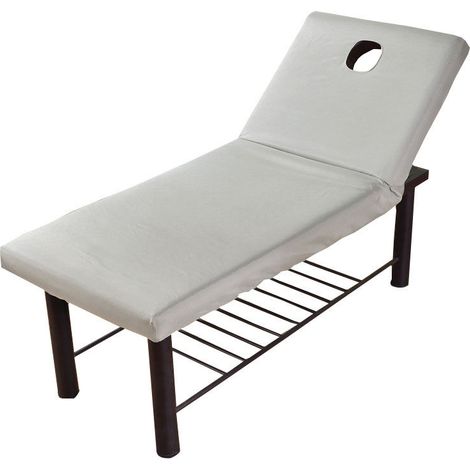 Massage Bed Sheet, Beauty Massage Sofa Cover with Face Hole, Elastic Edge (Gray)