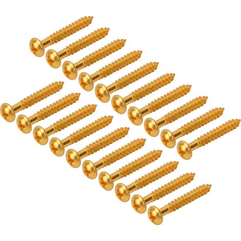 Vis de fixation pour micro guitare électrique et basse, en métal doré haute résistance, lot de 20 (1/5)