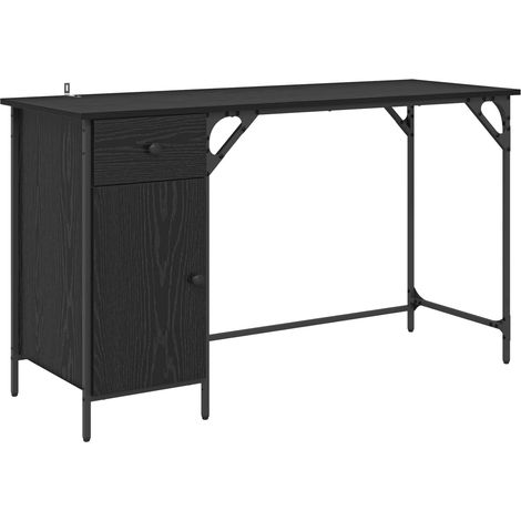 Maison Exclusive - Computertisch Schwarz Eichen-Optik 131 x 48 x