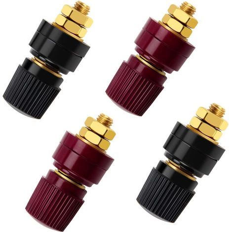 4 Pieces M6 Connection Terminal, M6 Thread Junction Post Connector, Type 333 Binding Terminals, Voltage Regulator Terminal Binder, 0V-380V 100A (1/5)