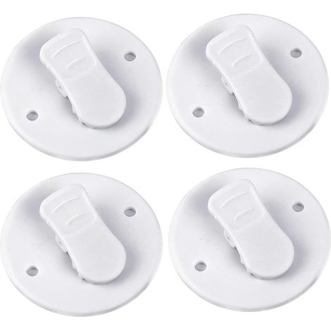 4 PièCes Pince A Rideaux Plastique Autocollant Crochet Rideau Douche pour Les Salles De Bains, Les Cuisines Et Les Camping-Cars (1/5)
