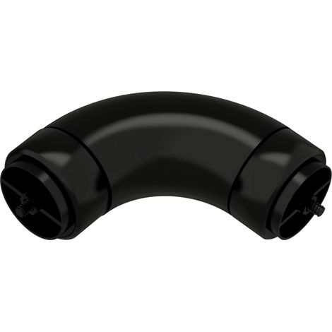 Raccord 90° aluminium anodisé pour main courante ronde diam. 50 mm Noir brillant