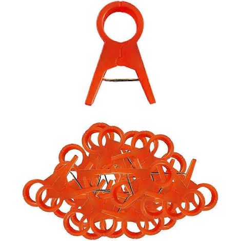 100x Gartenpflanzenclips, Rankgitterclips für Gurken, Gemüse, Tomaten, Weinreben, Blumen und Ranken, Blumen- und Pflanzenclips für Gewächshäuser-2.0cm Red (1/5)