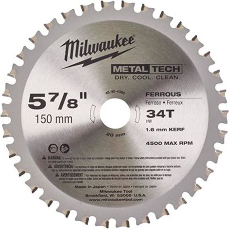 Milwaukee hoja de sierra circular Ø150 mm carburo 34 dientes (1/2)