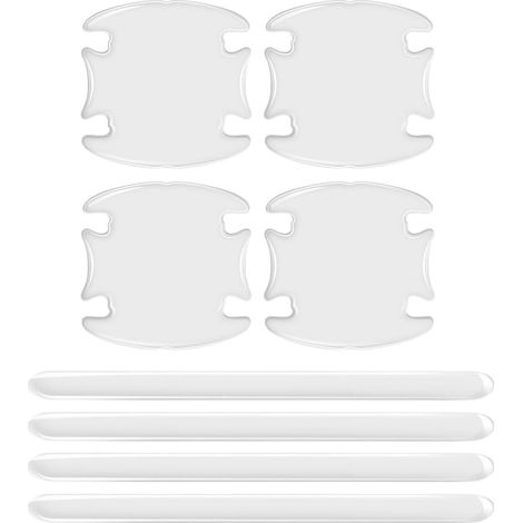 8pcs,Film Protecteur pour Poignée de Porte de Voiture,Universel Autocollant Voiture Transparent Autoadhésive pour Poignée de Porte,Protection Porte Contre Bandes Anti Collision,Anti Rayures (1/5)