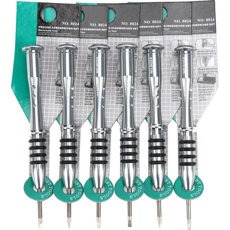 Lot de 6 tournevis à fente pour réparation électronique, démontage et serrage manuel, jeu d'outils de précision (1/5)