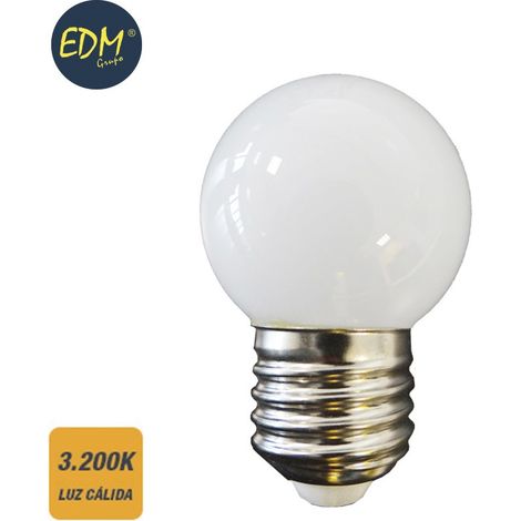 Ampolla Sferica Led E27 1.5w 130lm 3200k Luce Calda ø4.3x7cm Edm