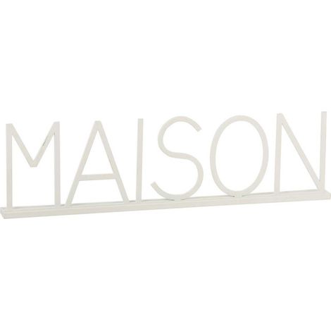 Mot Déco à Poser "Maison" 81cm Blanc
