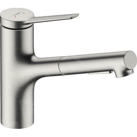 Hansgrohe Zesis M33 - Mitigeur d’évier avec douchette extractible, aspect inox 74820800 (1/5)