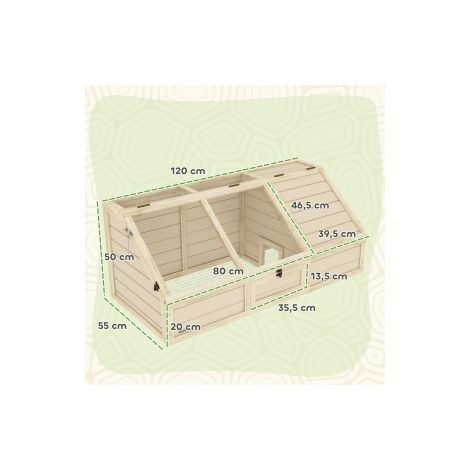 Enclos pour tortues couleur naturelle à fond ouvert avec ouverture facile pour jardin terrasse et plein air (1/5)