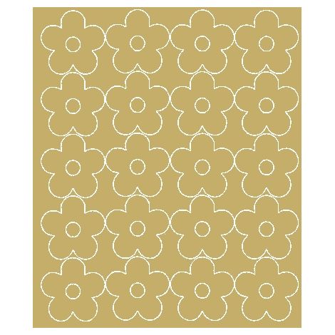 Wandaufkleber Blumen, 20 Stück, goldglänzend