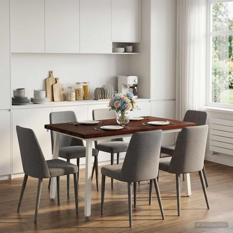 vidaXL 120 x 90 x 75 cm Bois d'Acacia Massif Marron foncé et Blanc (1/5)