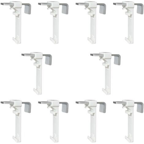 Lot de 10 supports de serrage pour store enrouleur double, store double sans perçage, à clipser et à coller, comme accessoire de rechange pour la fixation sur une fenêtre en PVC fixe