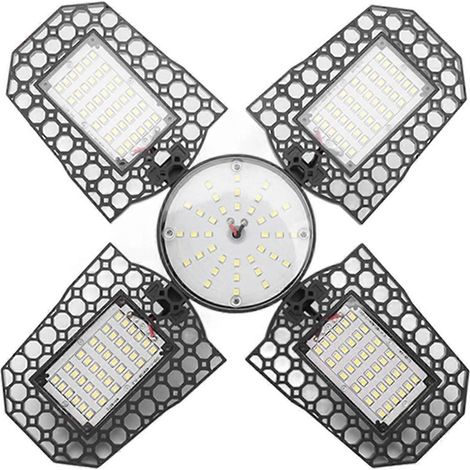 Plafonnier LED pliable à 4 lampes pour garage, 100 W, haute luminosité, économie d'énergie, culot E27 (1/4)