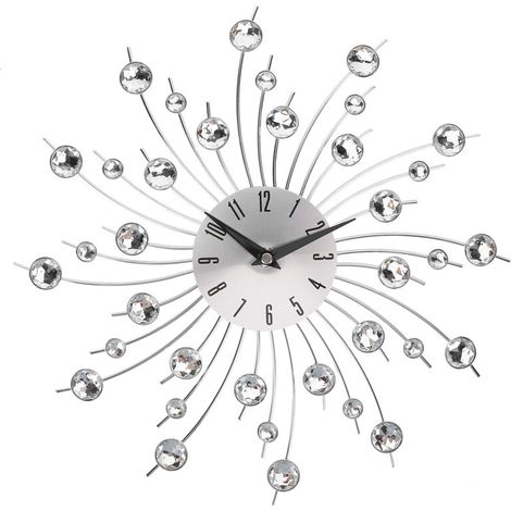 Horloge murale vintage en fer forgé horloge décorative silencieuse sans tic-tac pour chambre cuisine bureau (1/5)