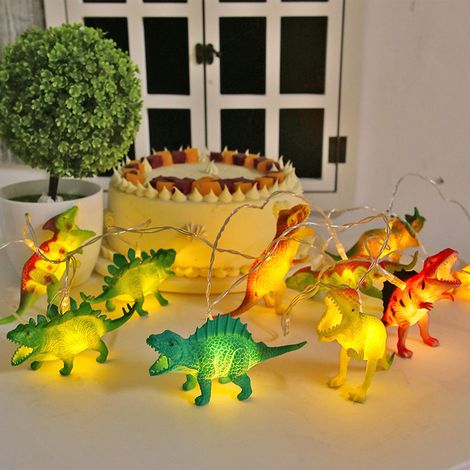 Guirlande lumineuse dinosaure 2 m, 10 LED, motif animal, décoration tendance pour chambre, 4,5 V (1/5)