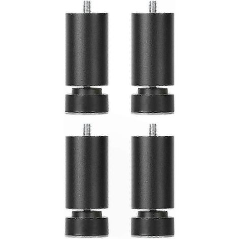 Pieds métalliques robustes réglables à filetage M10, compatibles avec les meubles, les lits, les tables et les armoires (paquet de 4, 26-27 pouces, noir, 25 cm). (1/5)