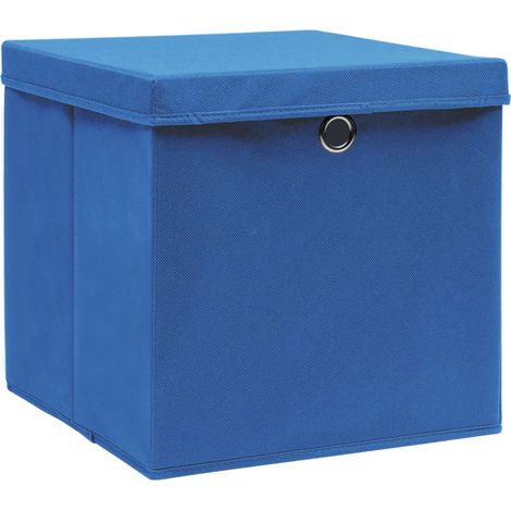 Maison Exclusive - Contenitori con Coperc10 pz 28x28x28 cm Blu