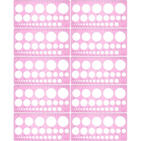 Gabarits de quilling ronds en plastique rose brillant Luxshiny (1/5)