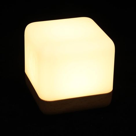 Lampe de Table LED Rechargeable Cube Blanc Éclairage Confortable (1/5)