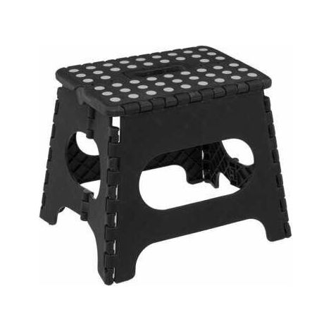 Klapphocker 27cm schwarz TRAGFÄHIG BIS 80kg aus Kunststoff (1/2)