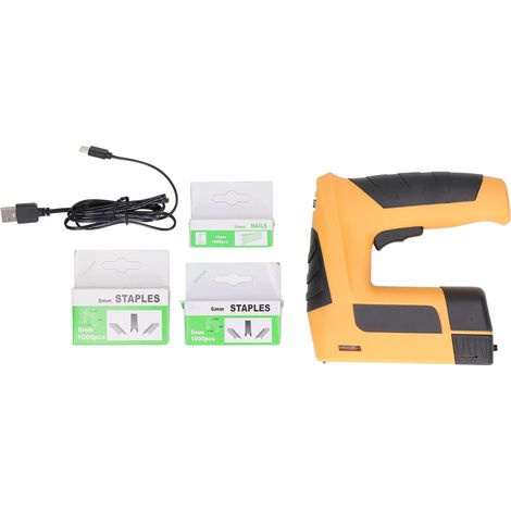 Kit d'agrafeuse sans fil électrique portable rechargeable par USB avec batterie au lithium pour clous