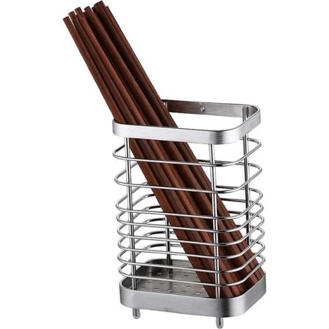 Porte-couverts suspendu ménage en acier inoxydable porte-couverts de cuisine égouttoir à vaisselle pour baguettes fourchettes cuillères organisateur de rangement organisateur (1/3)