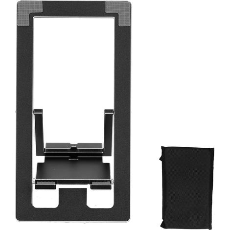 Verstellbarer Tisch-Handyständer, faltbarer Ständer aus Aluminiumlegierung für Tablet und Smartphone, schwarz