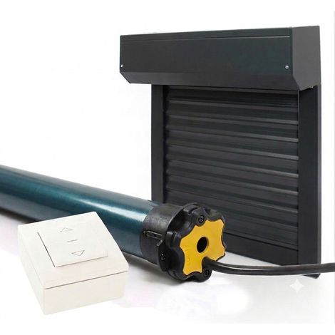 Volet roulant électrique filaire Alu Gris 7016 - L80 x H100 cm - Motorisé Somfy avec commande murale, recoupable (1/3)