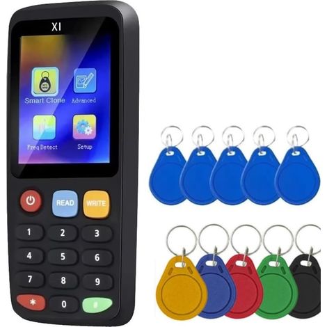 1 Décodeur RFID X7, Fréquence 125KHz 13.56MHz, Lecteur Écrivain NFC, 5 Porte-Clés CUID UID,ur Badge Accès