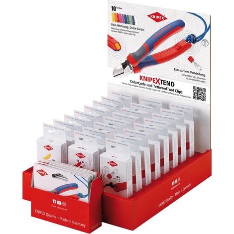 Draper 25008 KNIPEX 00 18 01 V47 TEND 1 Display 24 Parts Variable ColorCode clips TetheredTool Clips for pliers KNIPEXtend