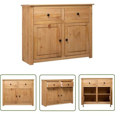 Furniture Limited - Buffet 93x40x80 cm Pin solide Assortiment Pan (1/5)