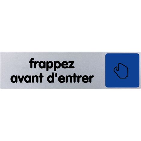 Plaque de porte Frappez avant d'entrer - couleur 170x45mm - 4033136