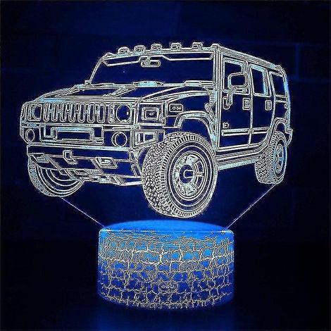 Lampe à illusion 3D, 7 couleurs à changement optique, lumière tactile, USB et télécommande, style Art Déco, pour une ambiance romantique (1/5)