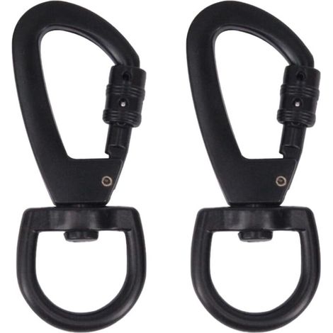 2 robuste Karabiner mit Drehlager aus Zinklegierung, Schlüsselanhänger, Federkarabiner