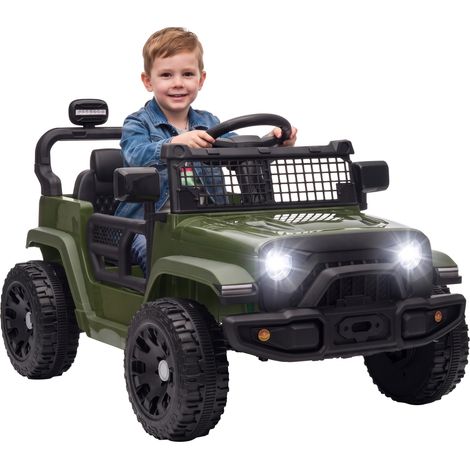 AIYAPLAY 12V Electric Car for Kids with Remote Control, Dual Motors, Dark Green (1/5)