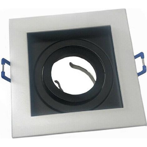 Trade Shop - QUADRATISCHER EINBAU-SPOTLIGHT-HALTER STAHL P23 VERSTELLBARER SPOTLIGHT-HALTER SPOTLIGHT-HALTER -      SCHWARZ UND WEISS (1/2)