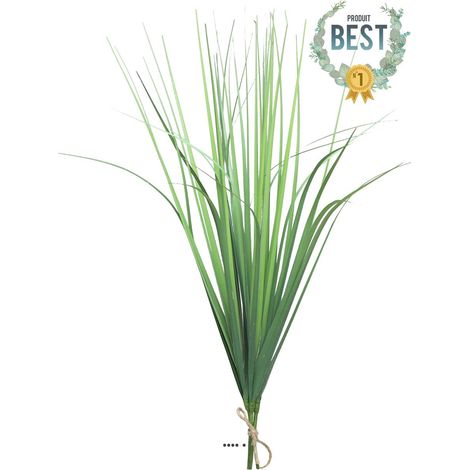 Herbe Fétuque artificielle, lot de 3, en piquet, H 60 cm - BEST (1/4)