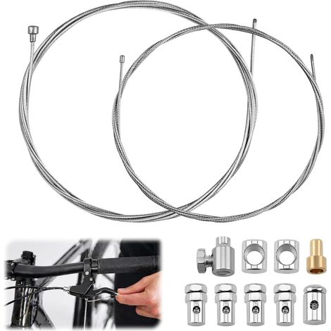 2 Pièces Kit Réparation Câble Universel 2m avec Raccords, Cable accelerateur, cable embrayage moto et câble de frein pour Moto Vélo Scooter Tondeuse Ø1,5mm Ø2,0mm (1/5)